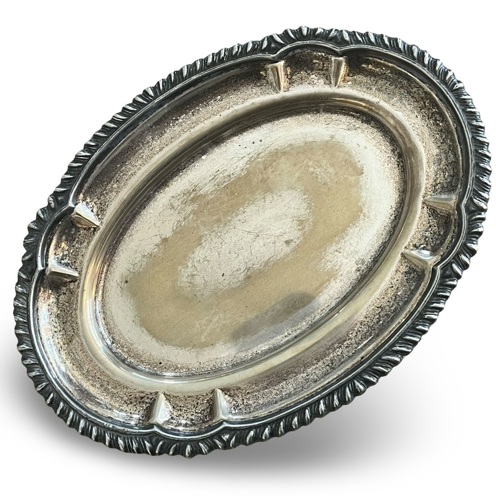 Silver Plate Trinket Dish 8” Diameter